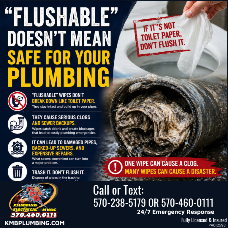 Flushable is not always safe for plumbing